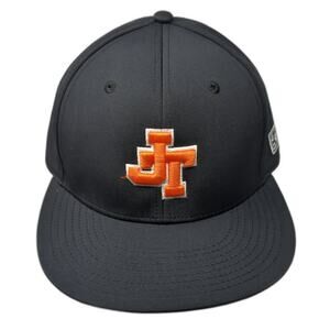 JT Fitted Baseball Cap Black XL Embroidered Vent Holes Solid The Game